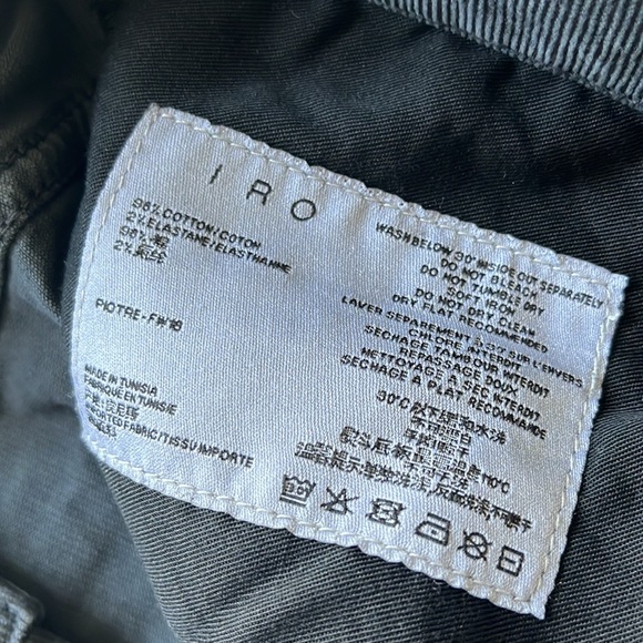 Iro piotre corduroy dark grey pants new with tags - Picture 8 of 15